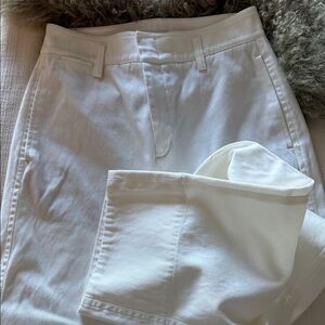 Vince White and Tan Trousers